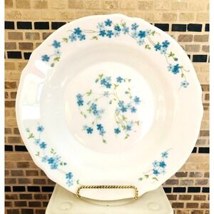 Arcopal France Pyrex‎ Veronica Scalloped 9" Shallow Soup Bowl Forget-me-nots